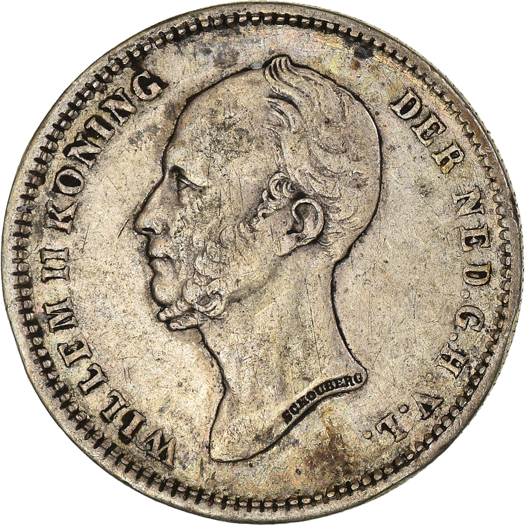 Coin, Netherlands, William II, 25 Cents, 1849, Utrecht, , Silver, KM:76