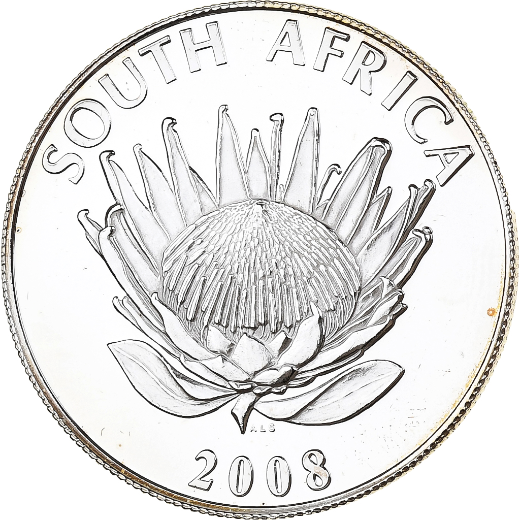 South Africa, Rand, Mahatma Gandhi, 2008, Proof, Silver, 