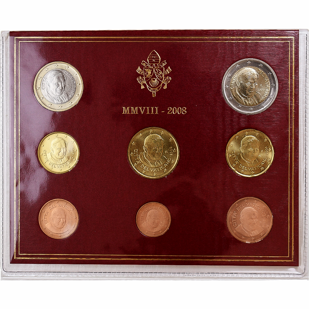 Vatikan, Benedict XVI, Set 1 ct. - 2 Euro, BU, 2008, Rome, STGL