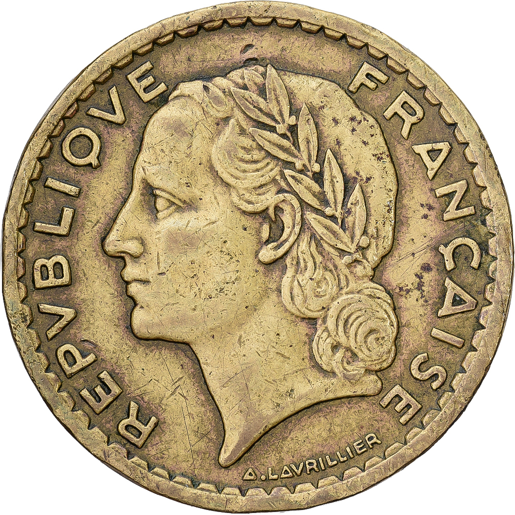 Coin, France, Lavrillier, 5 Francs, 1947, , Aluminum-Bronze, KM:888a.2