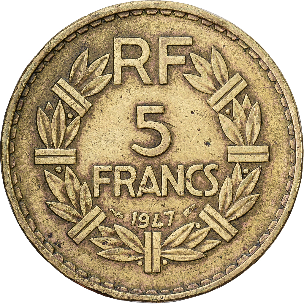 Coin, France, Lavrillier, 5 Francs, 1947, , Aluminum-Bronze, KM:888a.2