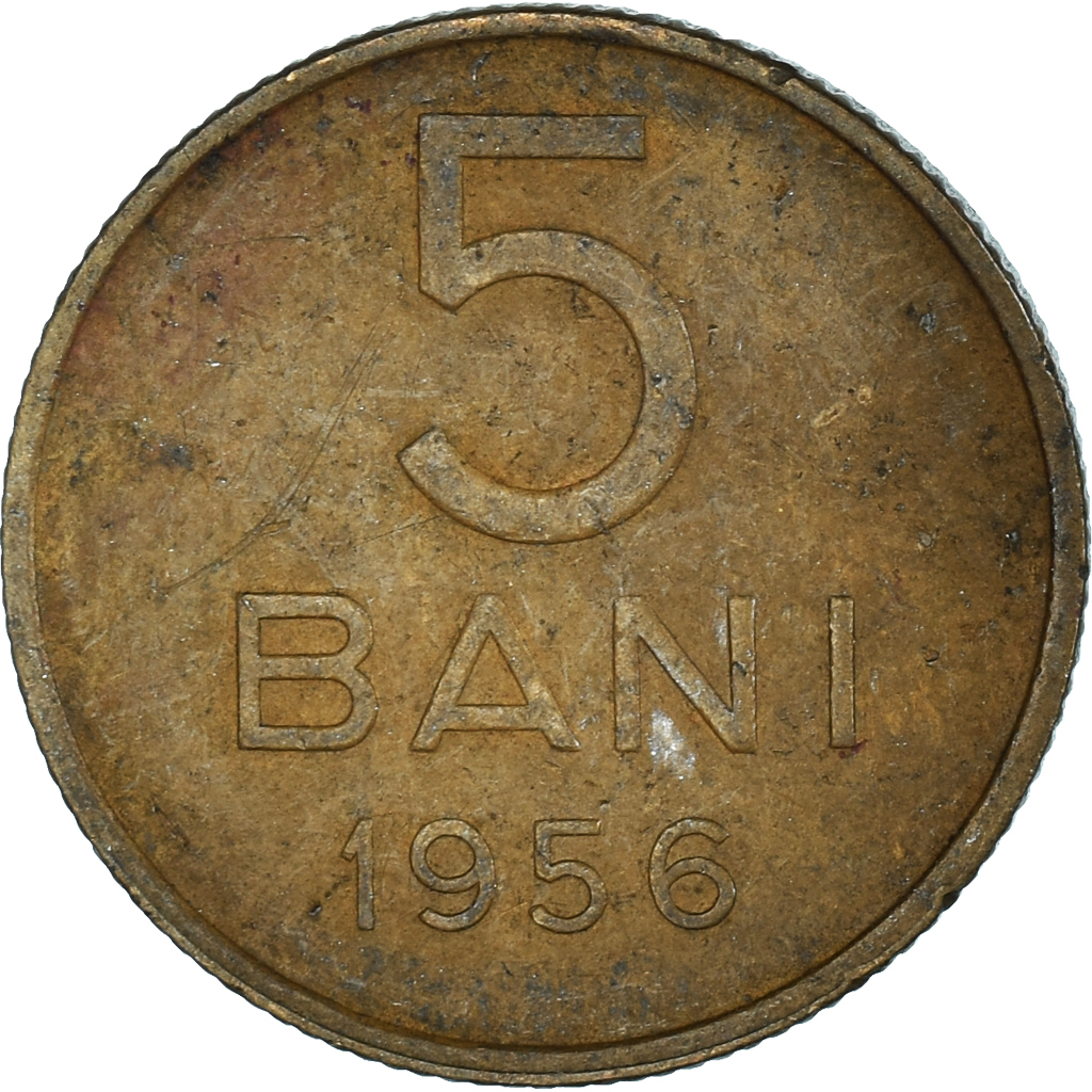 Coin, Romania, 5 Bani, 1956