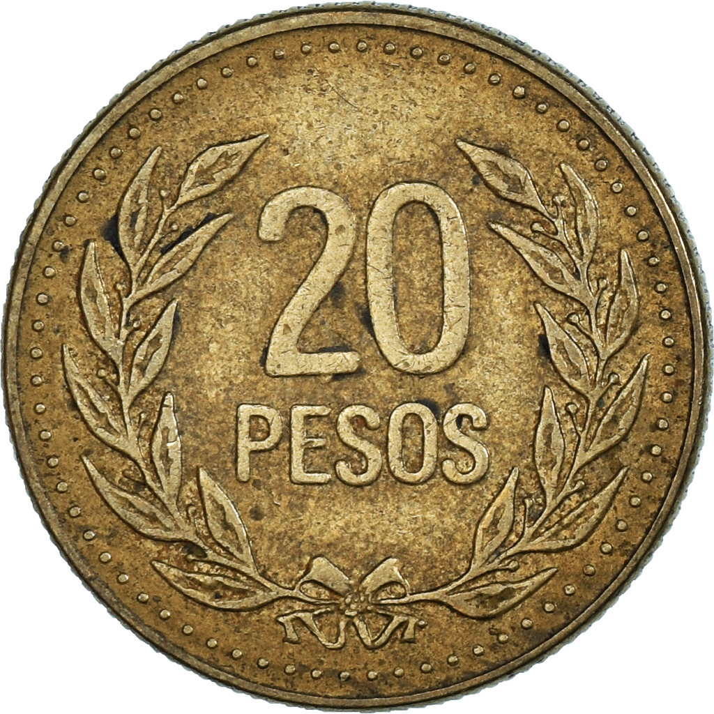 Coin, Colombia, 20 Pesos, 1991