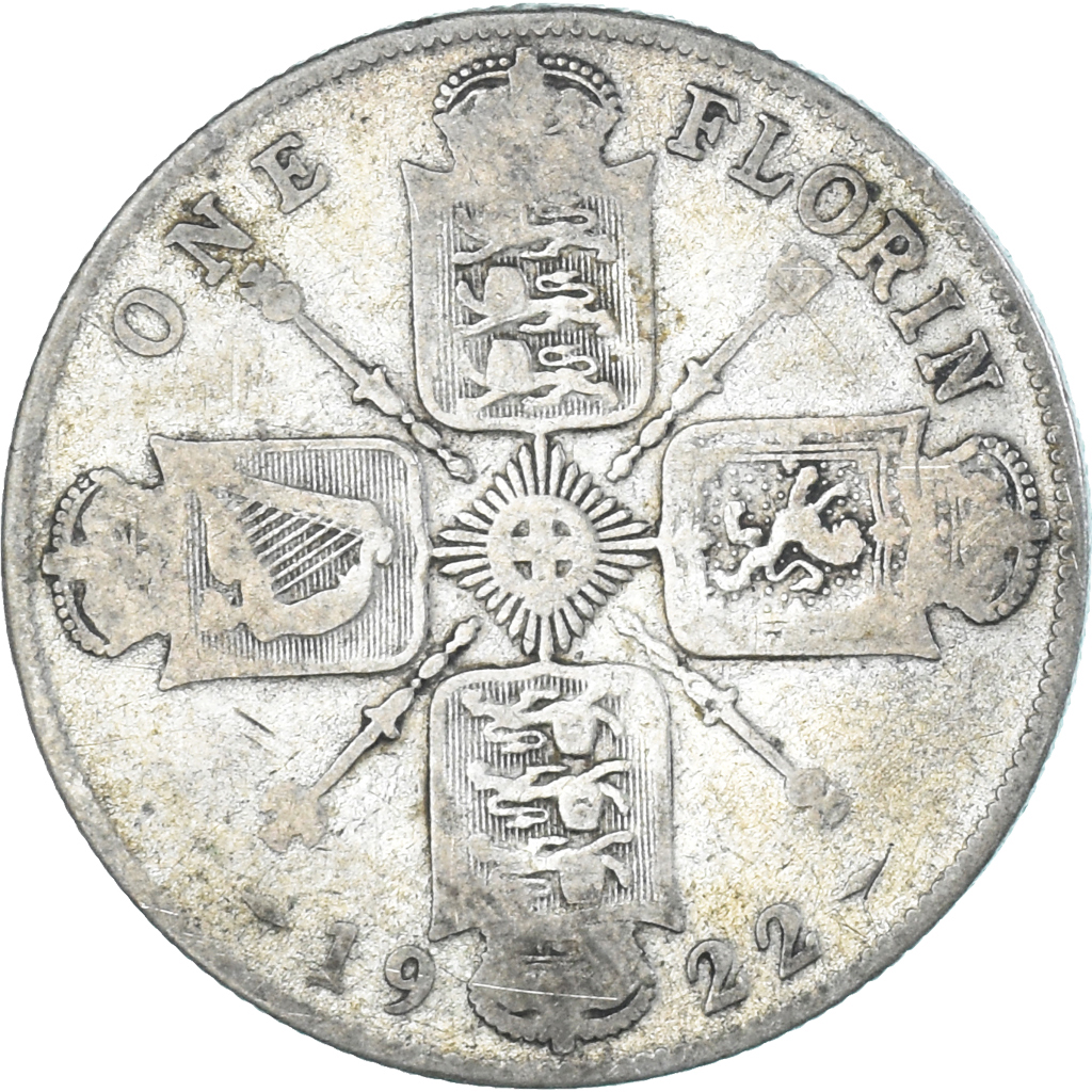 Coin, Great Britain, George V, Florin, 1922, , Silver, KM:817a