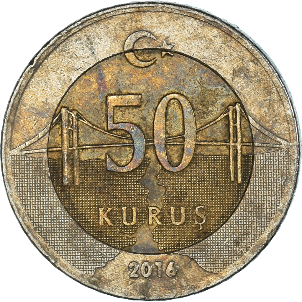 Coin, Turkey, 50 Kurus, 2016