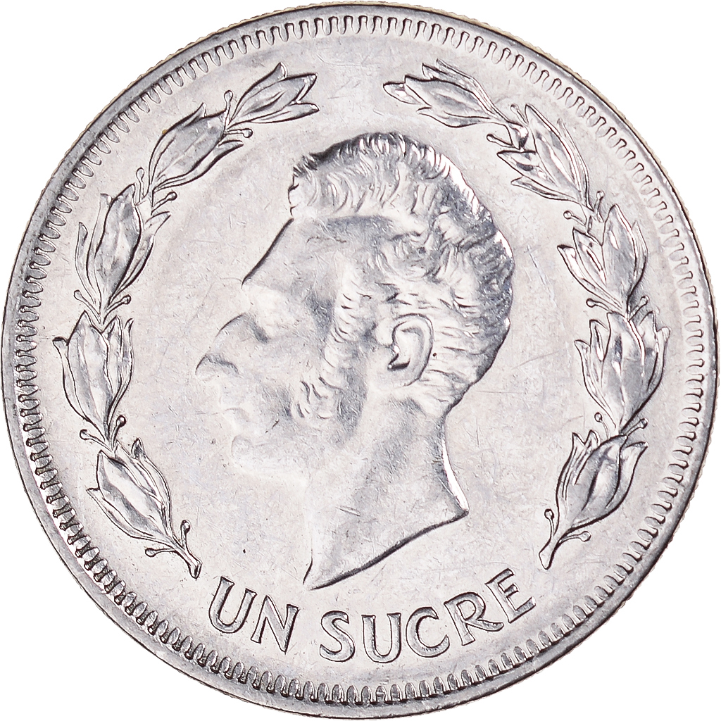 Coin, Ecuador, Sucre, Un, 1986