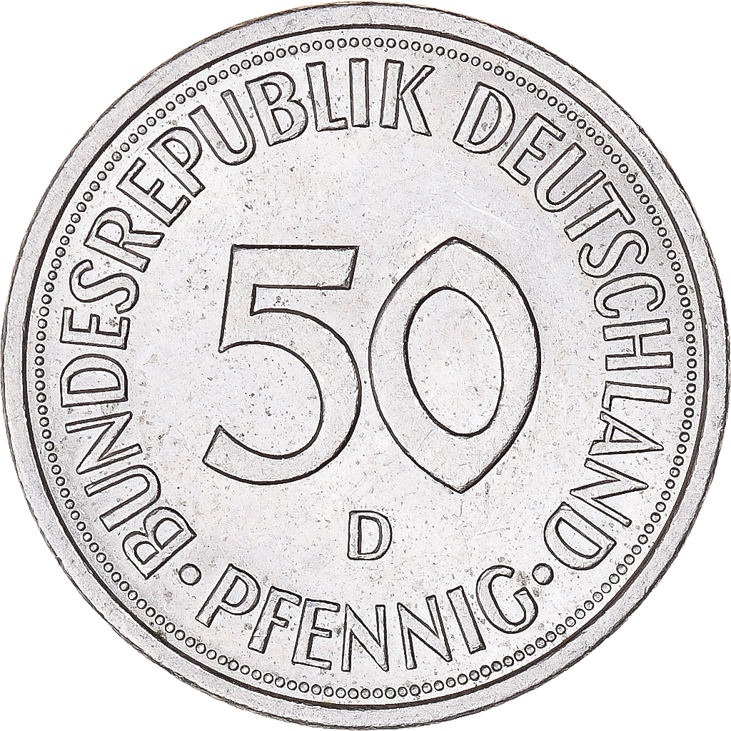 Coin, Germany, 50 Pfennig, 1980