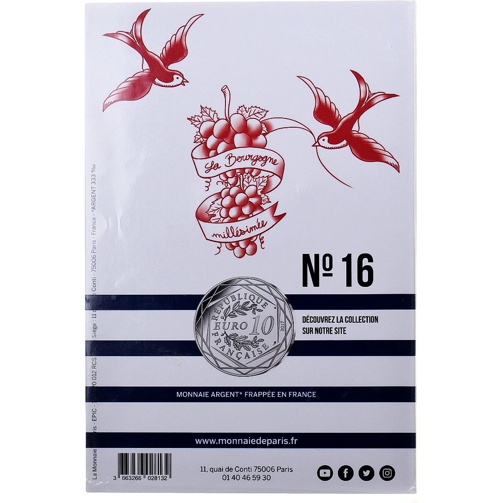 France, 10 Euro, Jean-Paul Gaultier (La Bourgogne), 2017, MDP, Silver, MS
