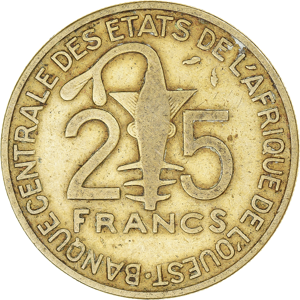 Coin, West African States, 25 Francs, 1992
