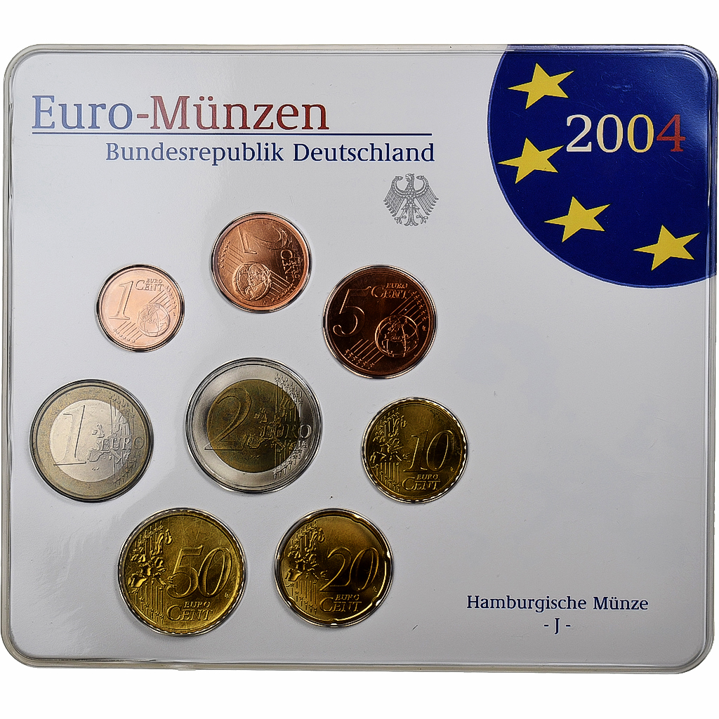 Deutschland, Set 1 ct. - 2 Euro, Coin card, 2004, Hamburg, STGL