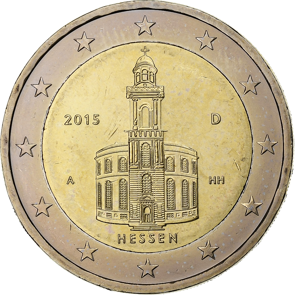 Deutschland, 2 Euro, Hessen, 2015, Berlin, Bi-Metallic, VZ