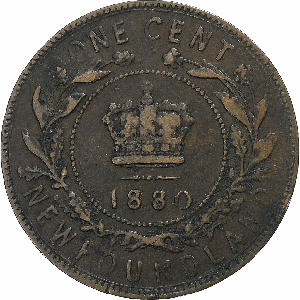 Newfoundland, Victoria, Cent, 1880, London, Bronze, 