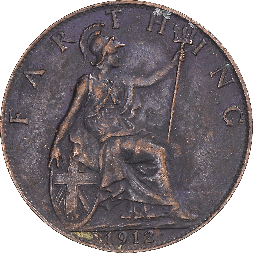 Coin, Great Britain, Farthing, 1912