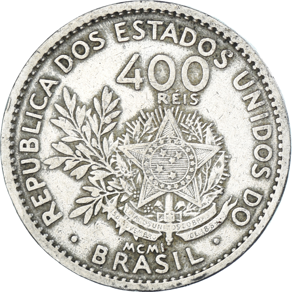 Coin, Brazil, 400 Reis, 1889 | South American Coins