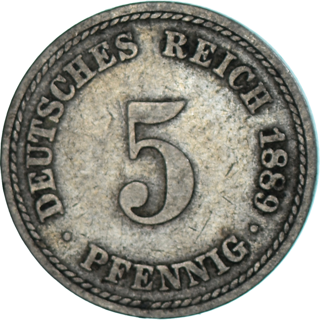 Coin, Germany, 5 Pfennig, 1889