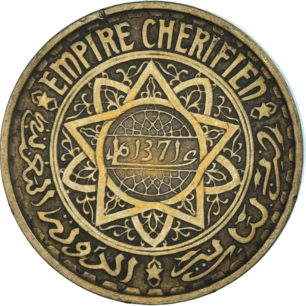 Coin, Morocco, 50 Francs, 1371