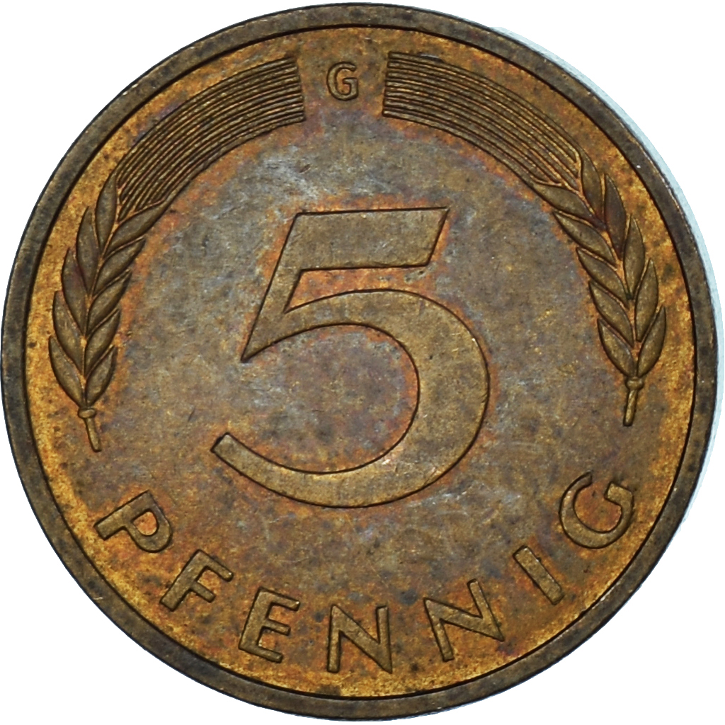 Coin, Germany, 5 Pfennig, 1985