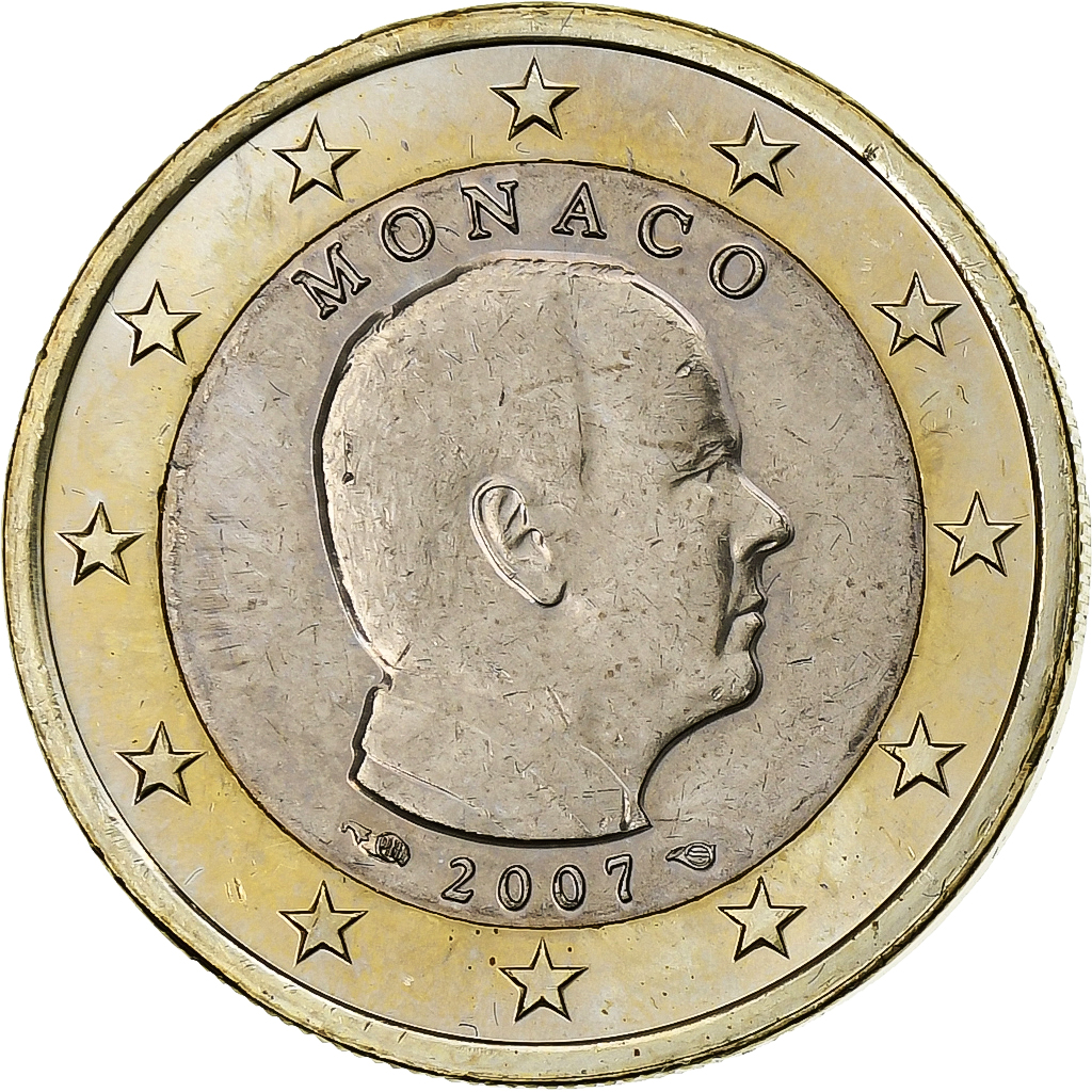 Monaco, Albert II, Euro, 2007, MDP, Bi-Metallic, 