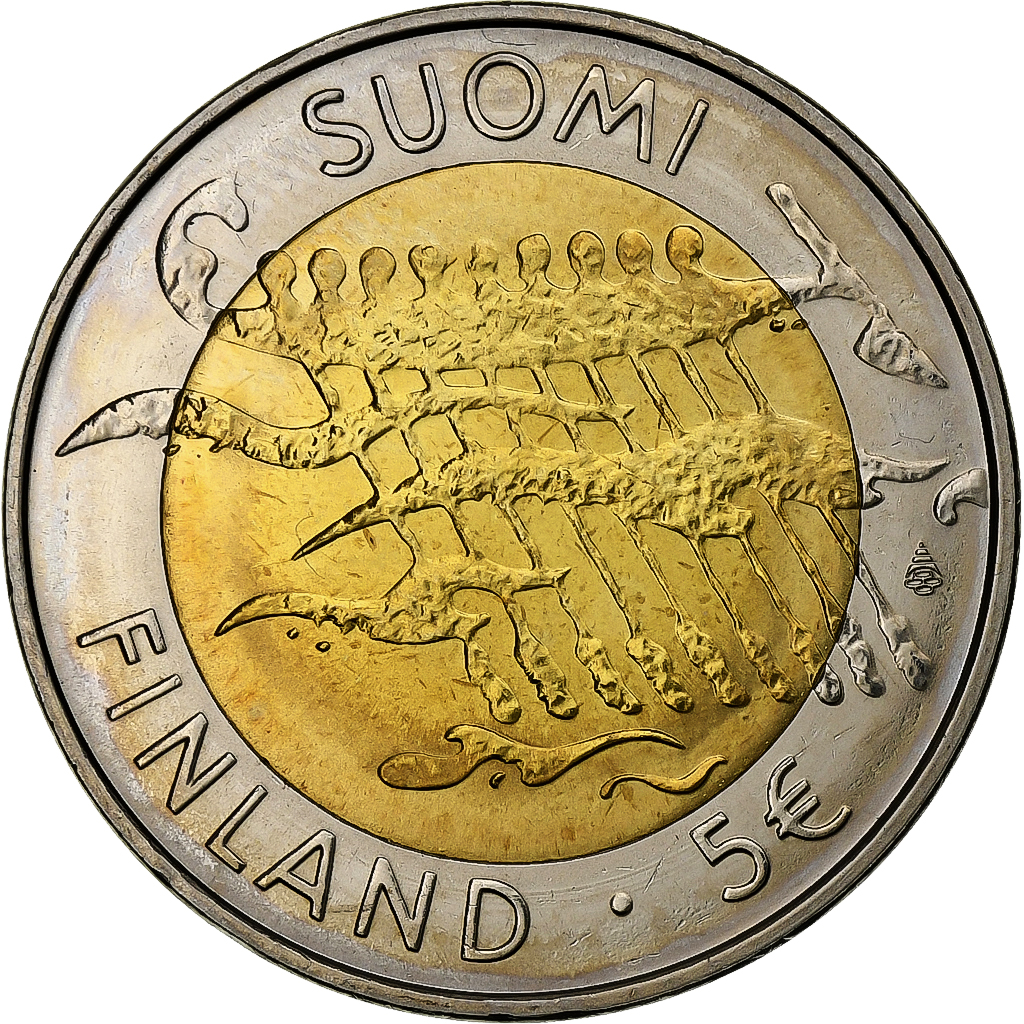 Finland, 5 Euro, Independence, 2007, Vantaa, Bi-Metallic, MS