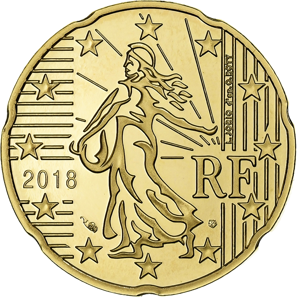 France, 20 Centimes, Proof, 2018, MDP, Nordic gold, MS