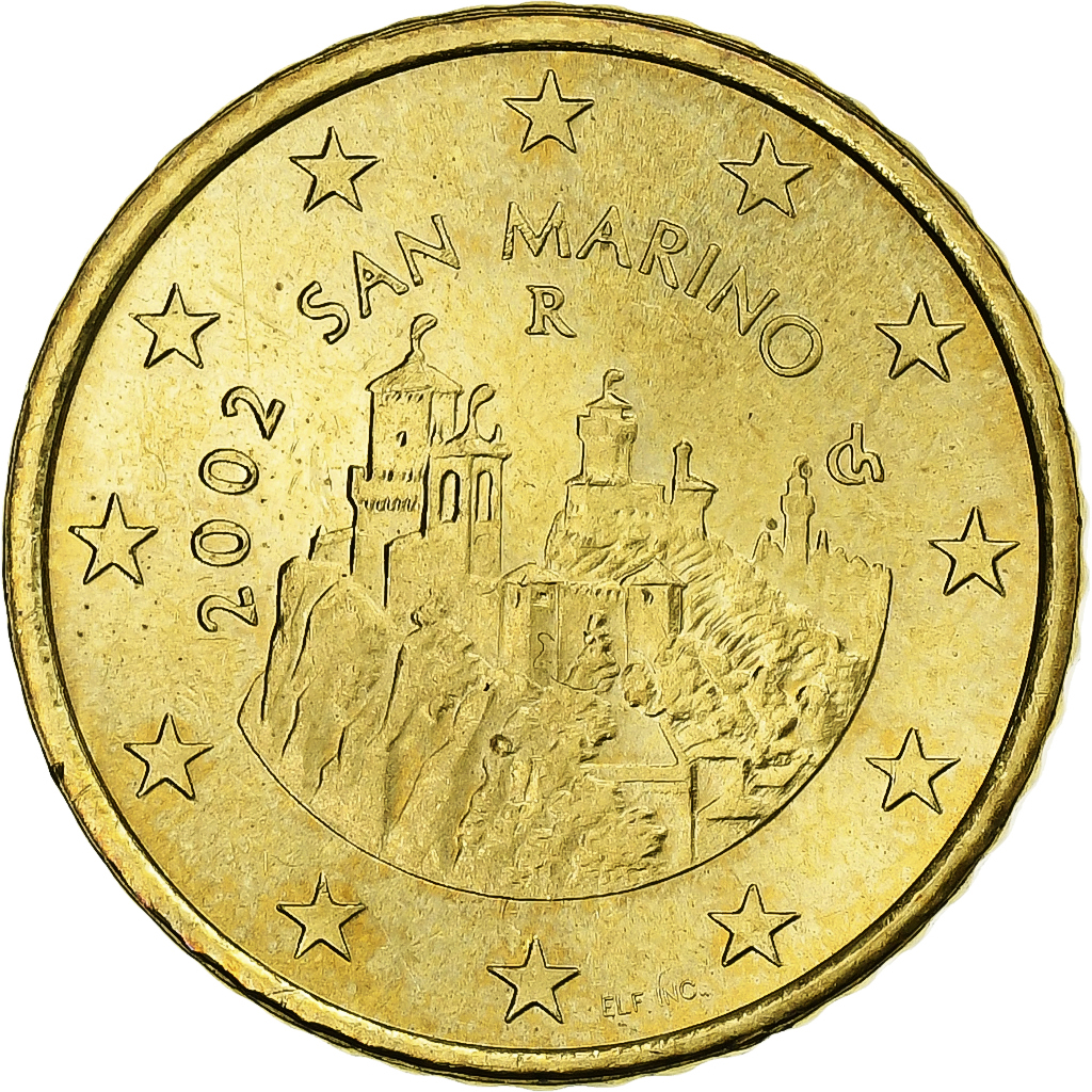 San Marino, 50 Centimes, 2002, Rome, Nordic gold, VZ+