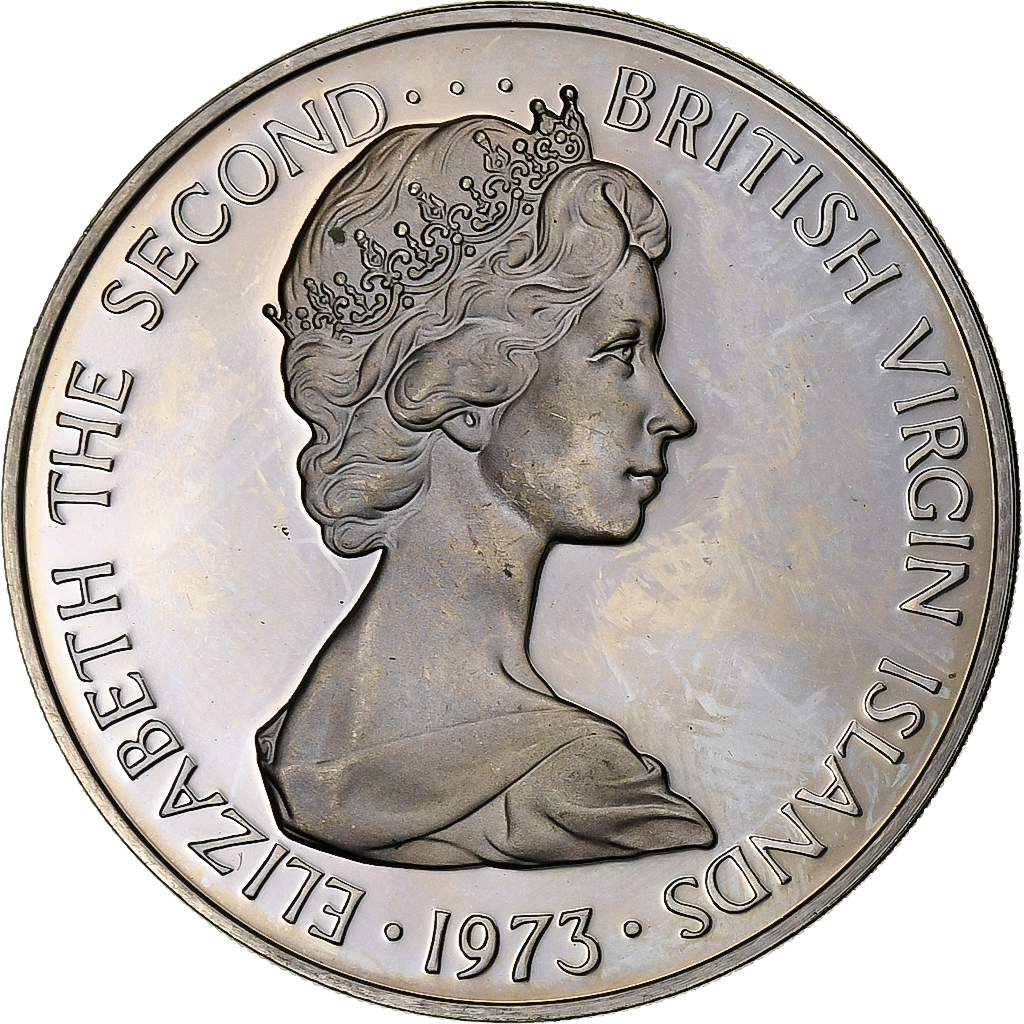 Virgin Islands, Elizabeth II, 50 Cents, Brown Pelican, 1973, Franklin Mint