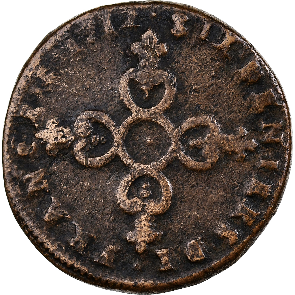France, Louis XIV, 6 Deniers, 1712, Montpellier, Copper, 