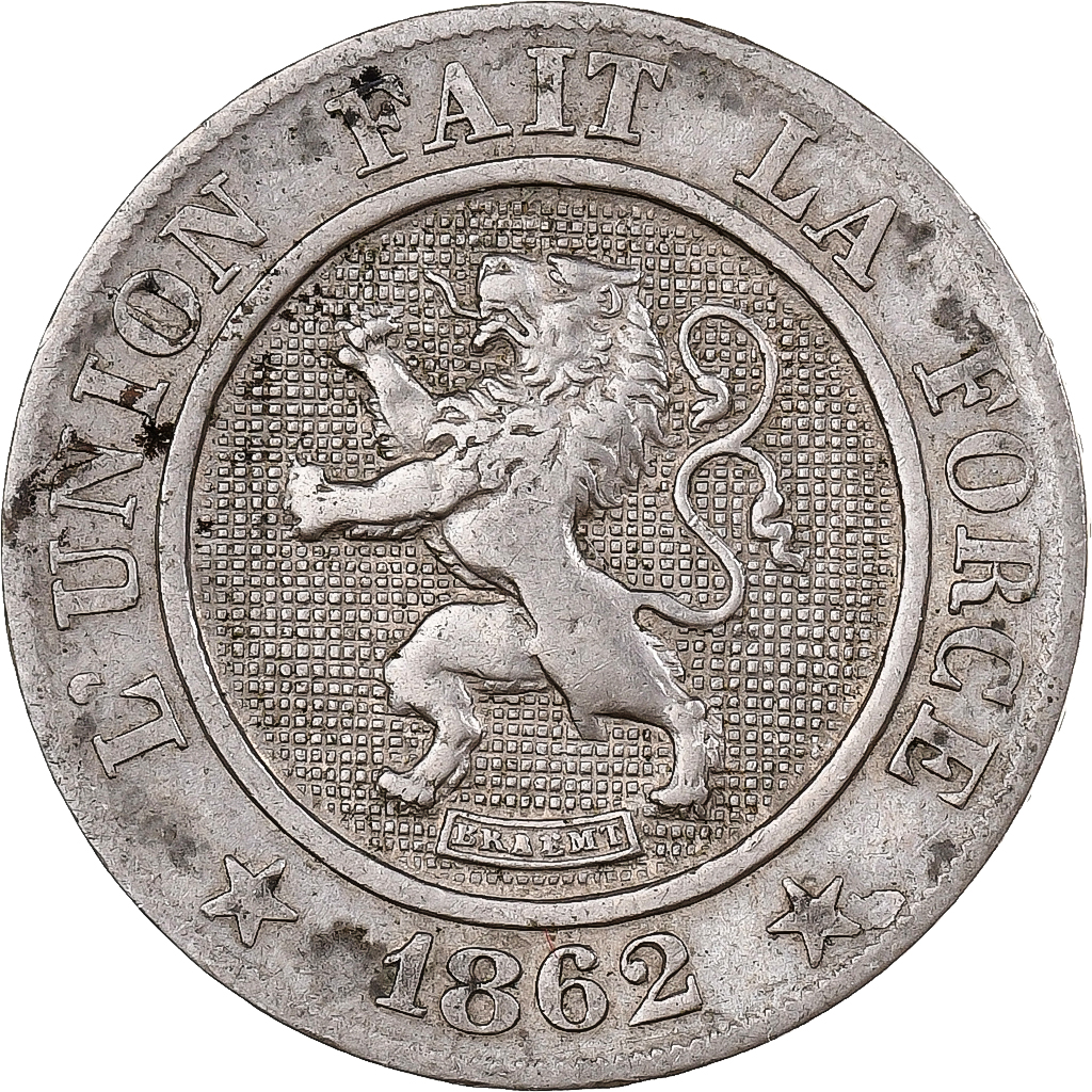 Belgium, Leopold I, 10 Centimes, 1862, Brussels, Copper-nickel, 