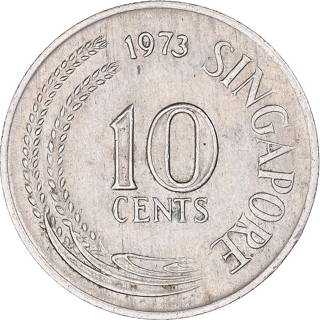 Coin, Singapore, 10 Cents, 1973