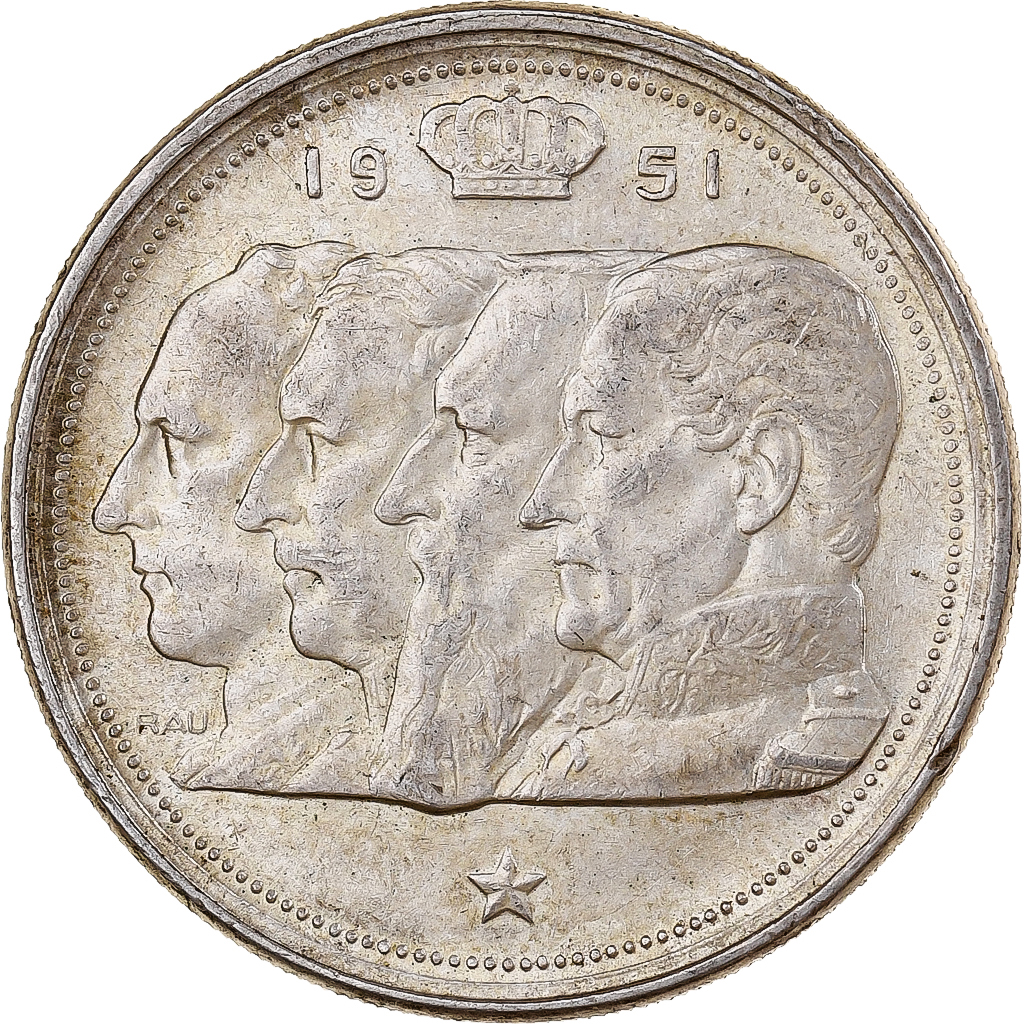 Belgium, 100 Frank, 1951, Brussels, Silver, 