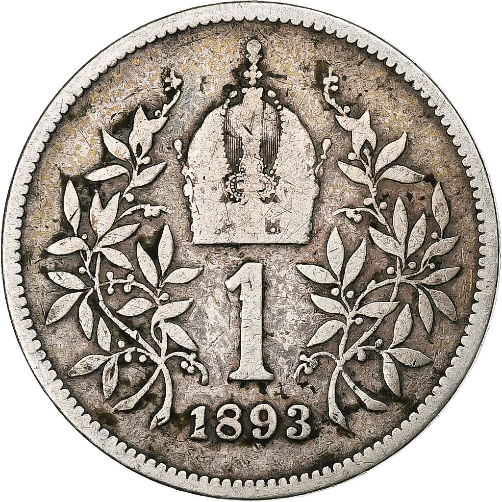 Austria, Franz Joseph I, Corona, 1893, Vienna, Silver, 