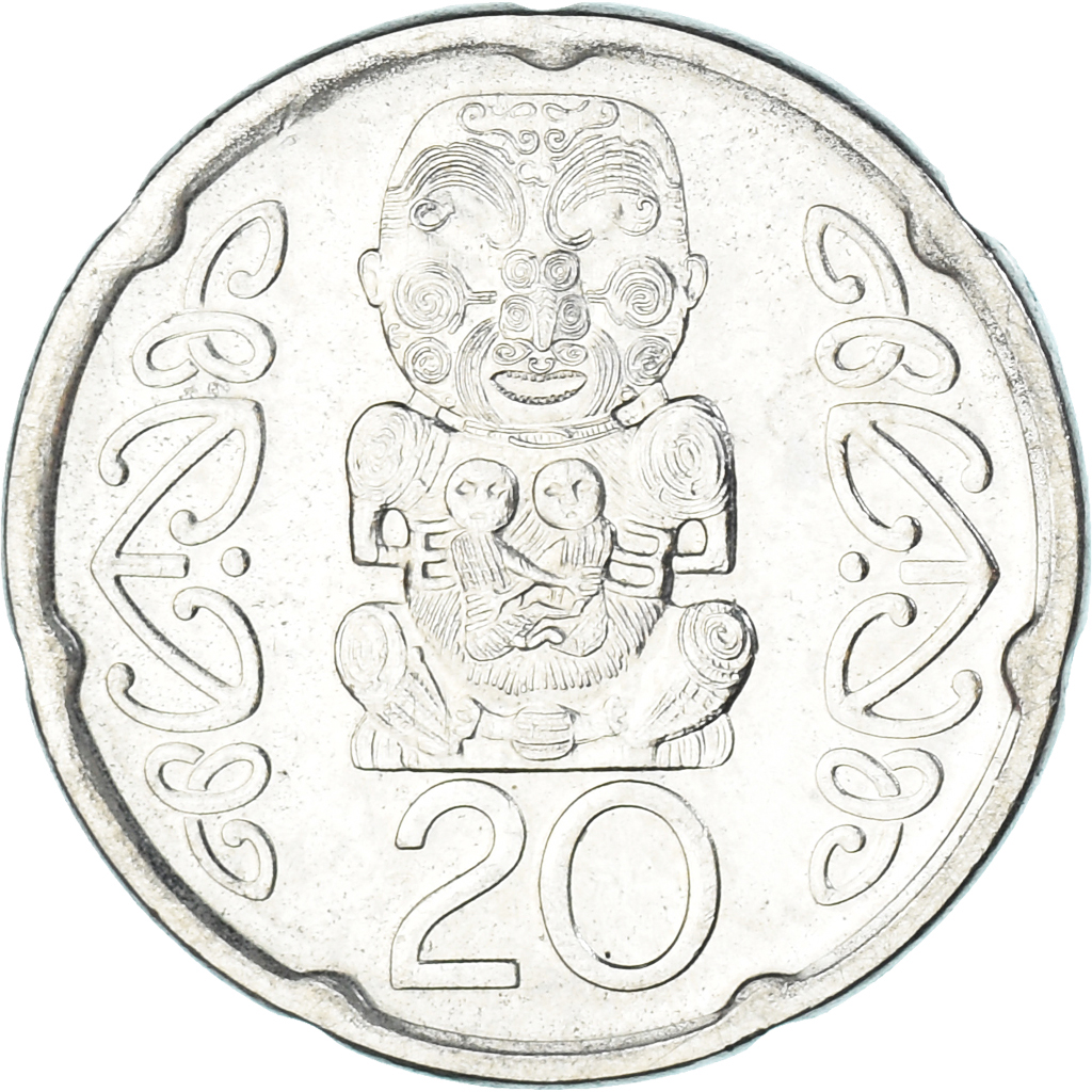 Coin, New Zealand, 20 Cents, 2008