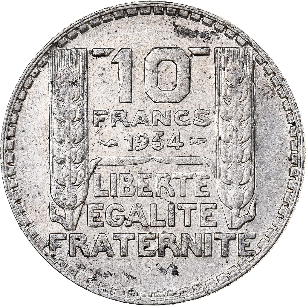 France, 10 Francs, Turin, 1934, Paris, Silver, 