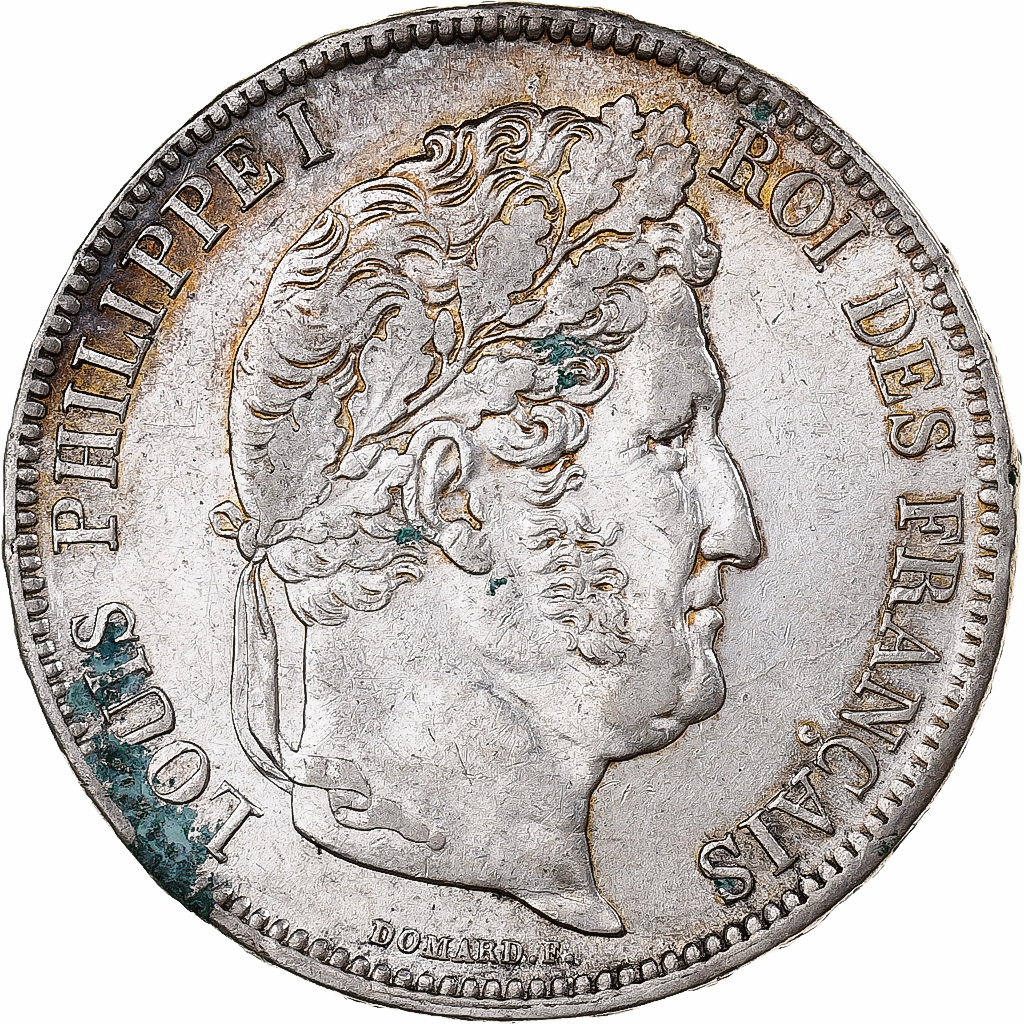 France, Louis-Philippe I, 5 Francs, 1838, Marseille, Silver, 