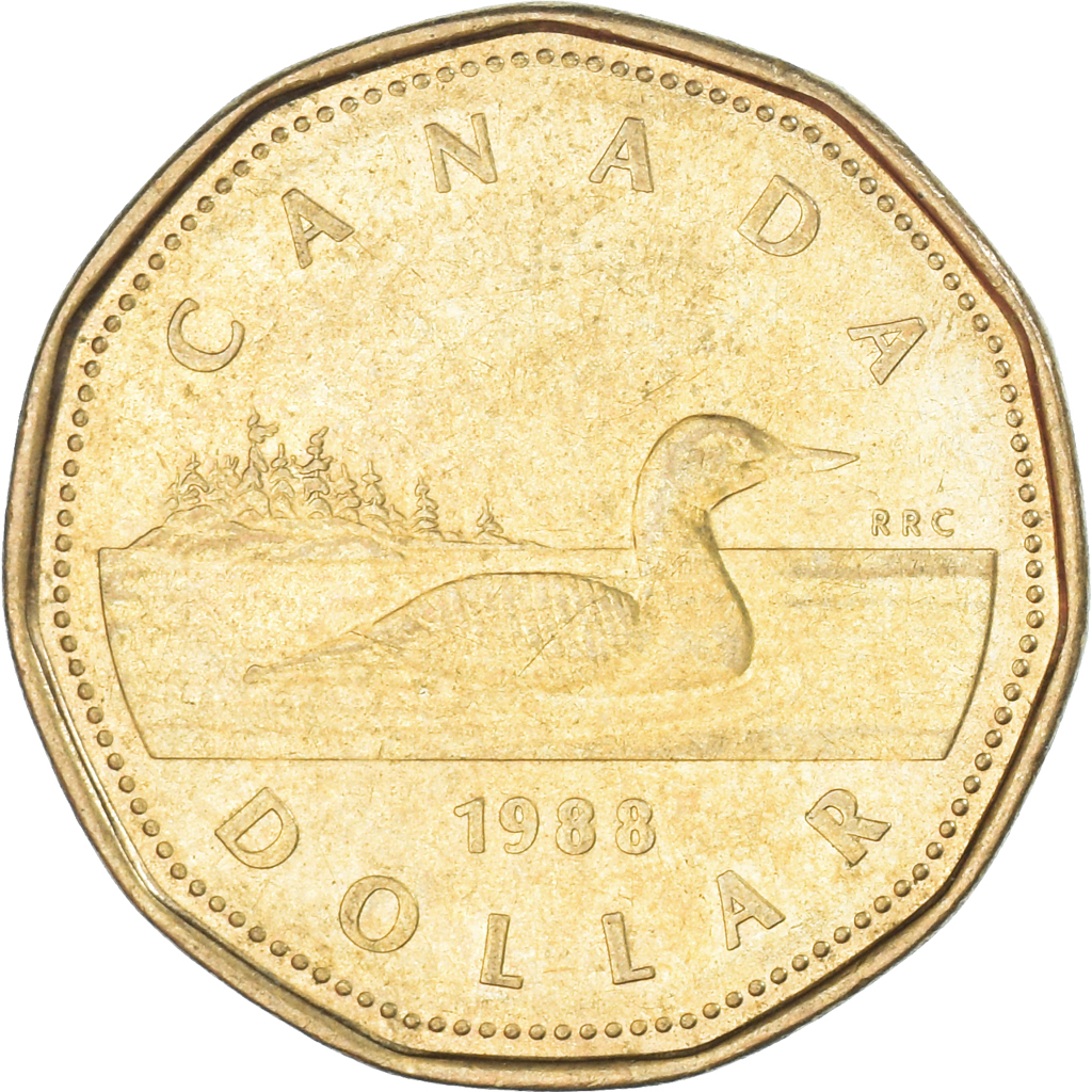 Coin, Canada, Dollar, 1988