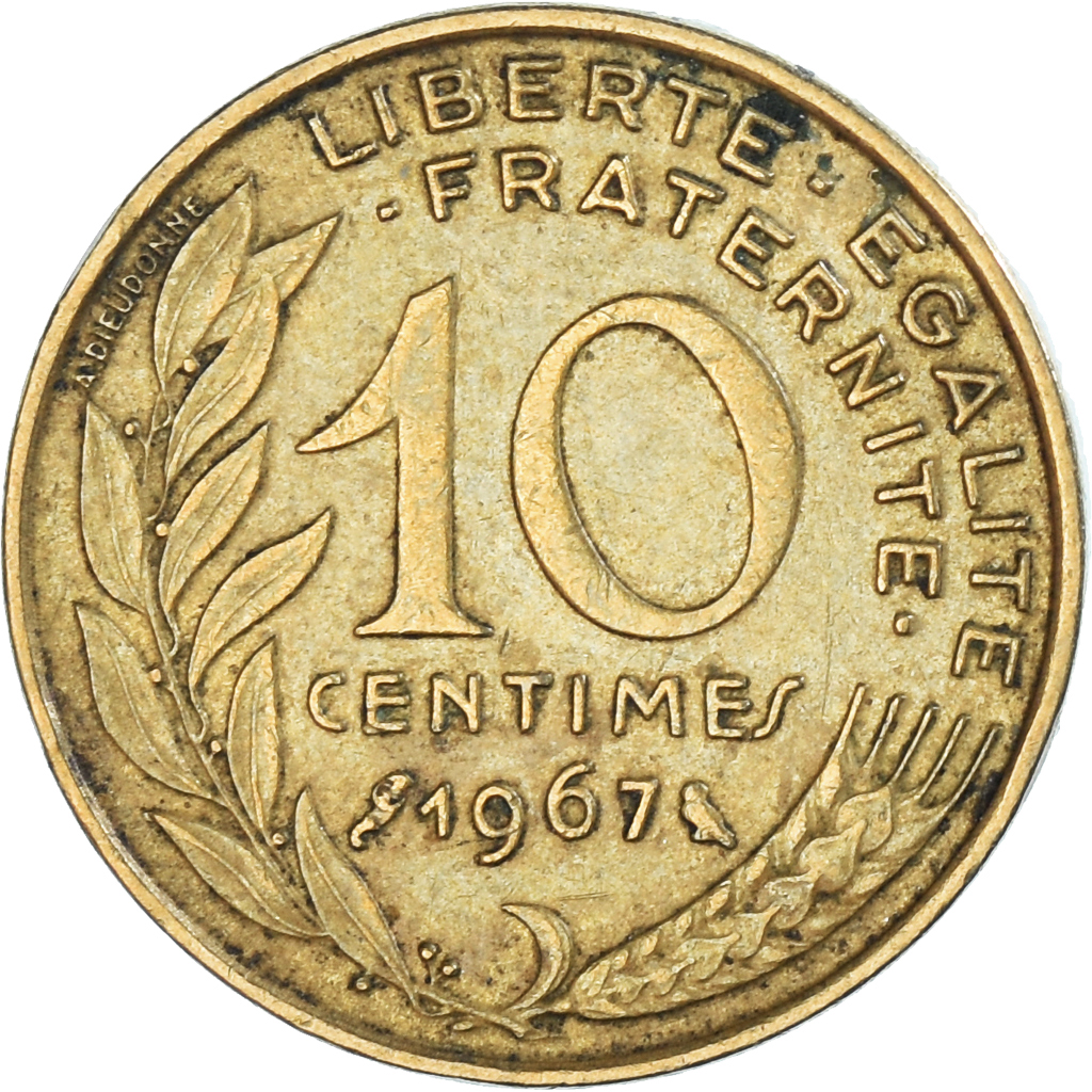 Coin, France, 10 Centimes, 1967