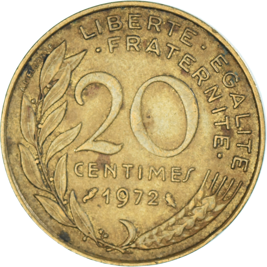 Coin, France, 20 Centimes, 1972