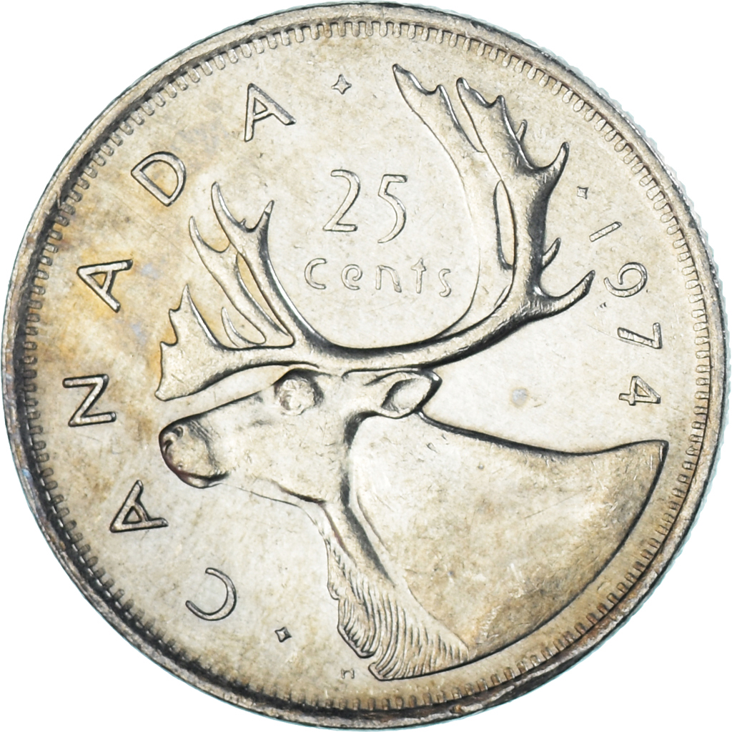 Coin, Canada, 25 Cents, 1974