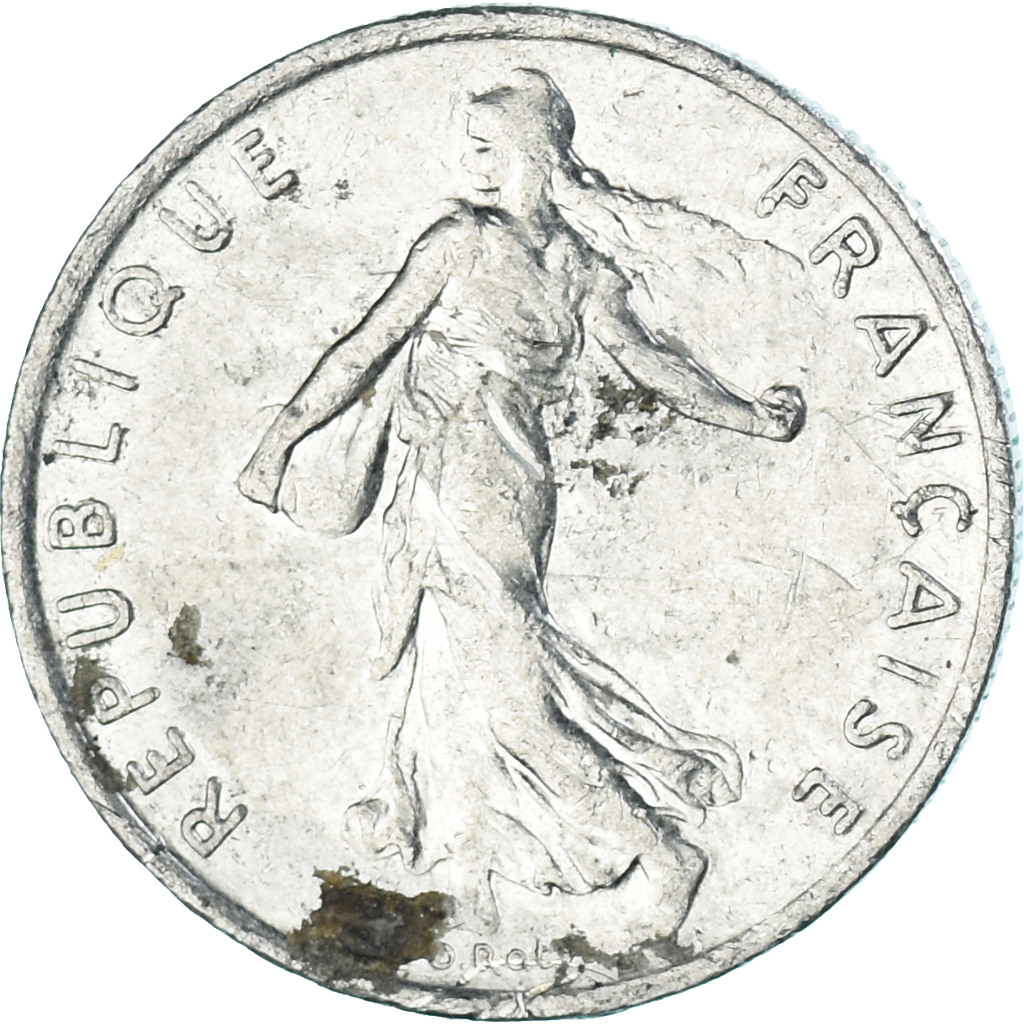 Coin, France, 1/2 Franc, 1976