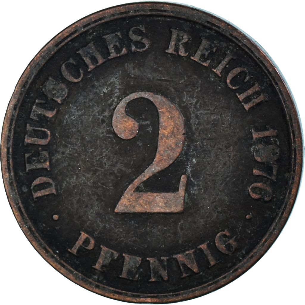 Coin, Germany, 2 Pfennig, 1876