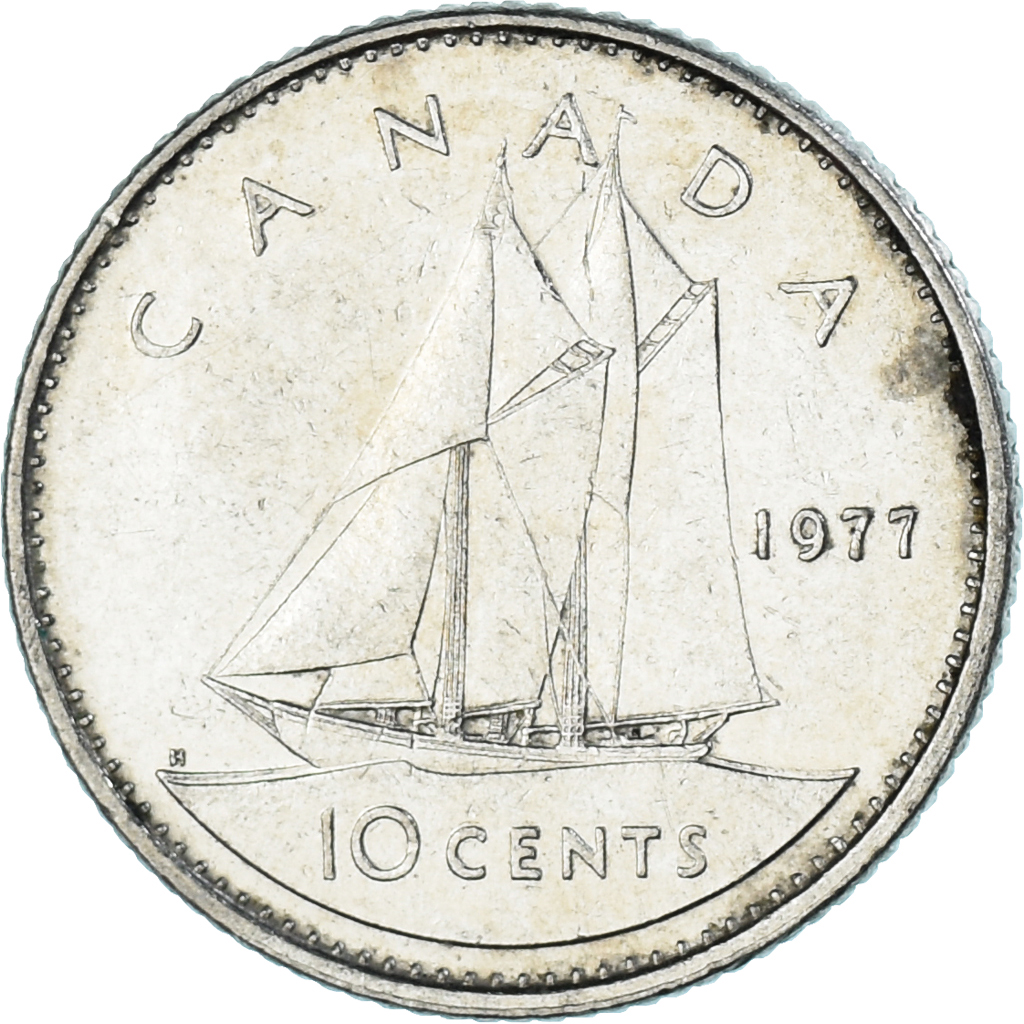 Coin, Canada, 10 Cents, 1977
