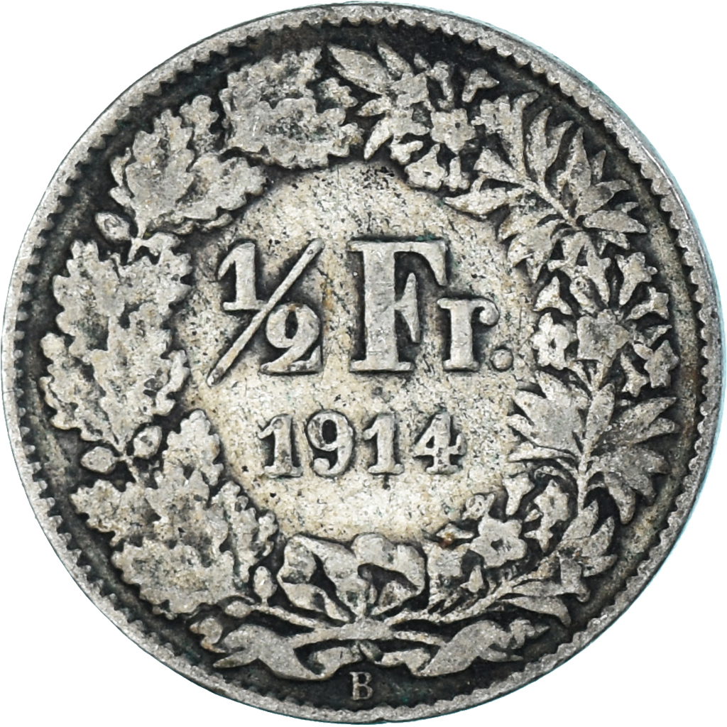 Coin, Switzerland, 1/2 Franc, 1914