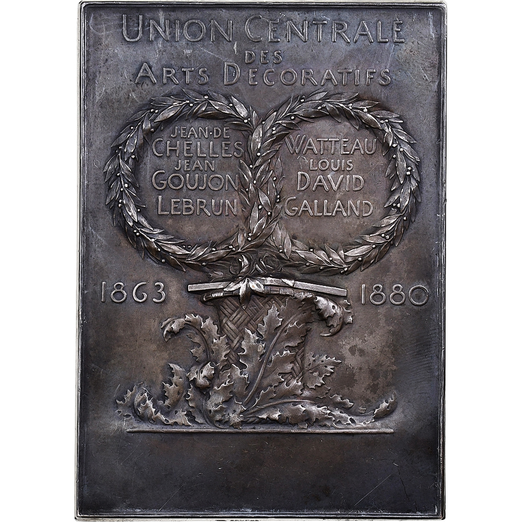 France, Plaquette, Union Centrale des Arts Décoratifs, Paris, 1880, Silvered