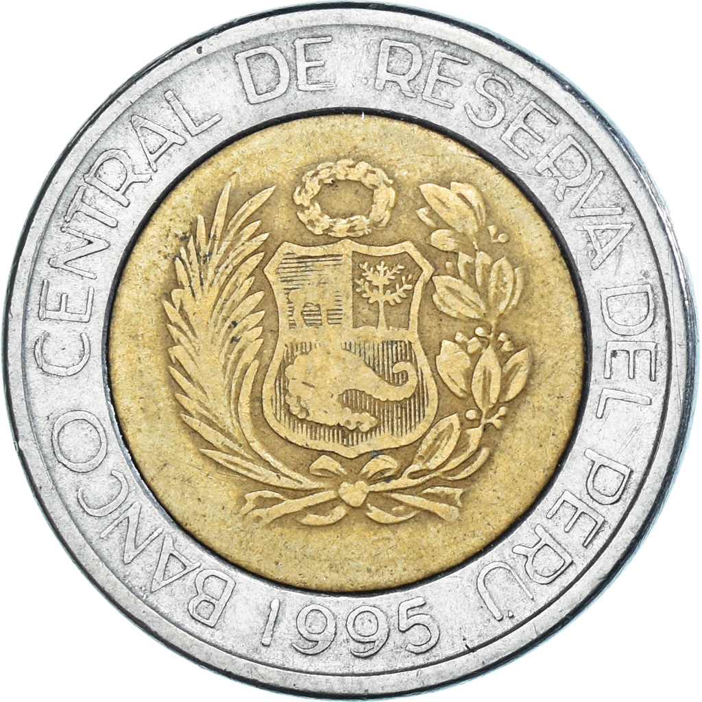 Coin, Peru, 5 Nuevos Soles, 1995