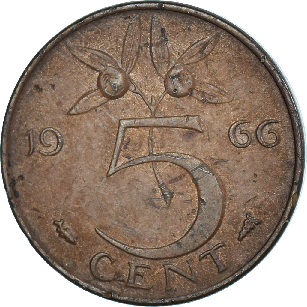 Coin, Netherlands, 5 Cents, 1966