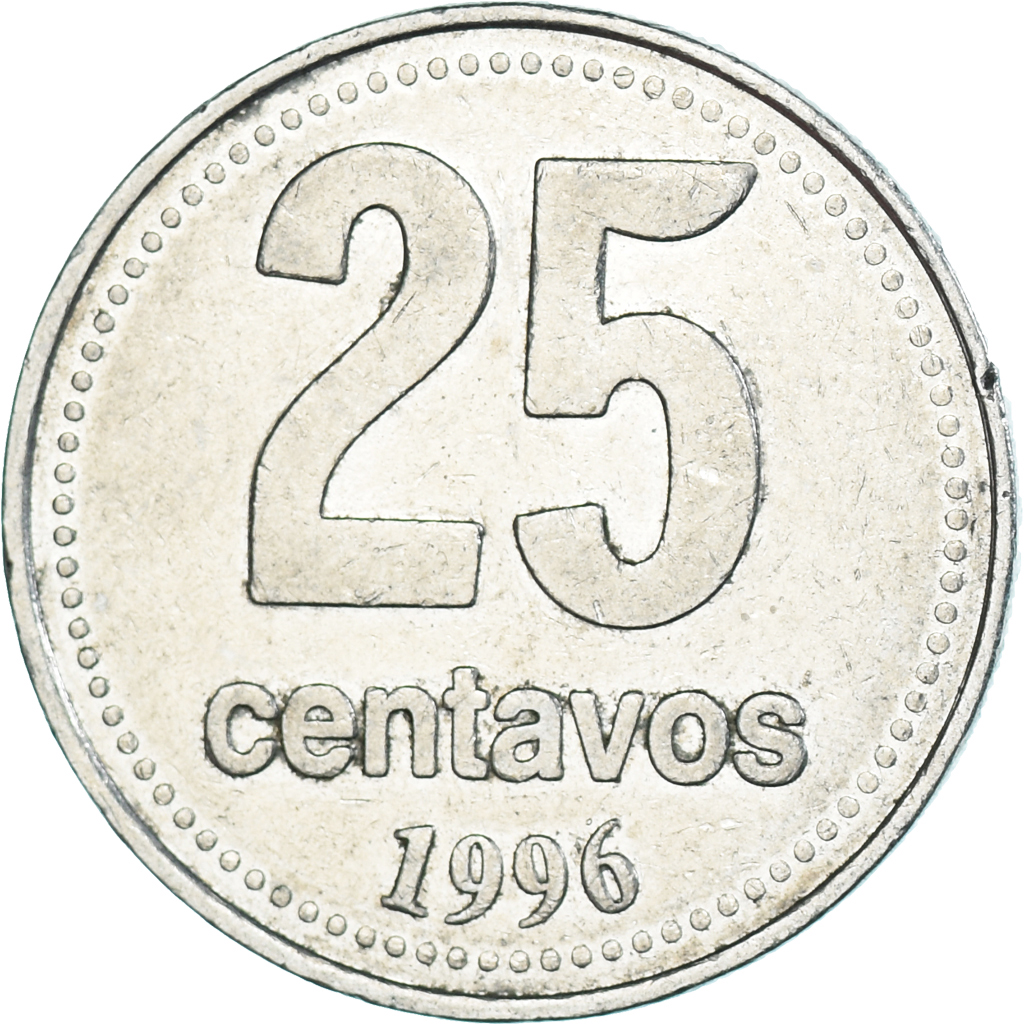 Coin, Argentina, 25 Centavos, 1996