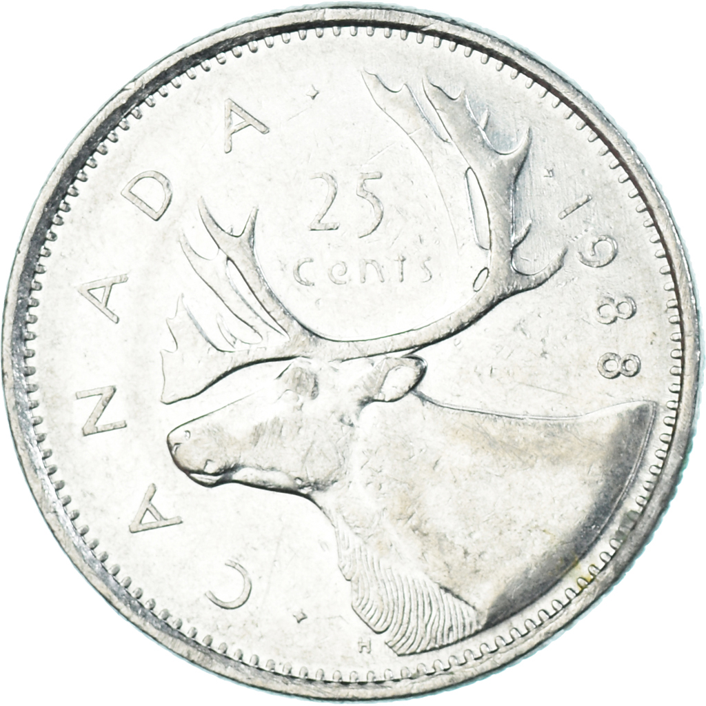 Coin, Canada, 25 Cents, 1988