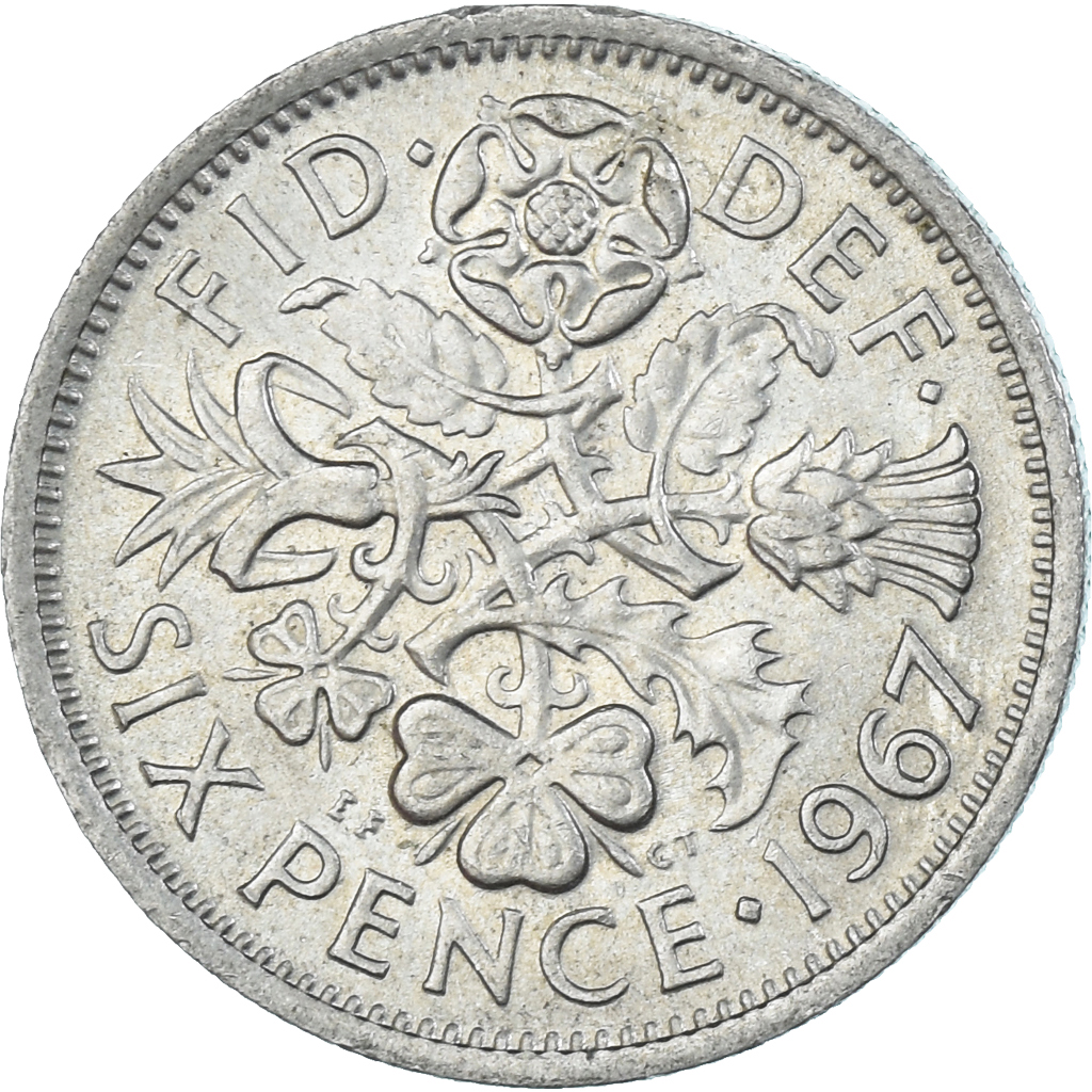 Coin, Great Britain, 6 Pence, 1967