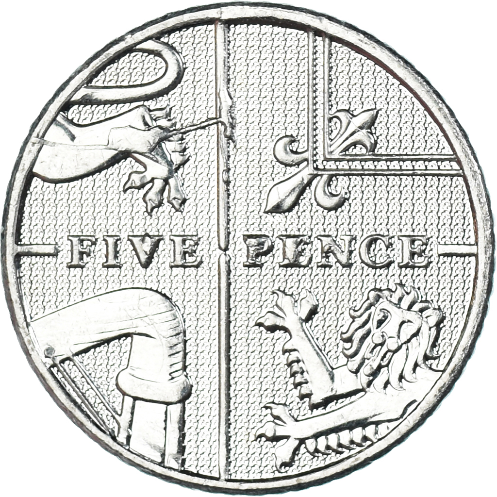 Coin, Great Britain, 5 Pence, 2011