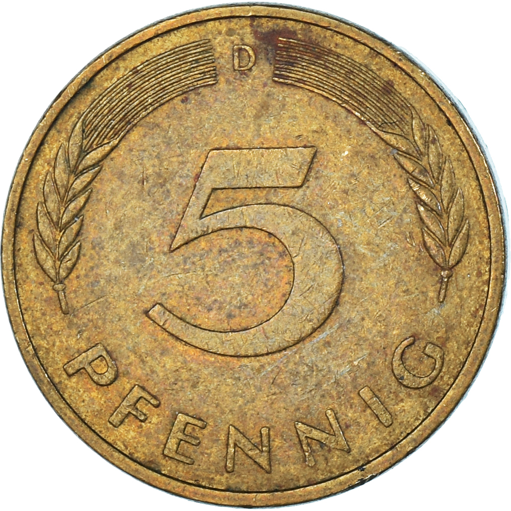 Coin, Germany, 5 Pfennig, 1978